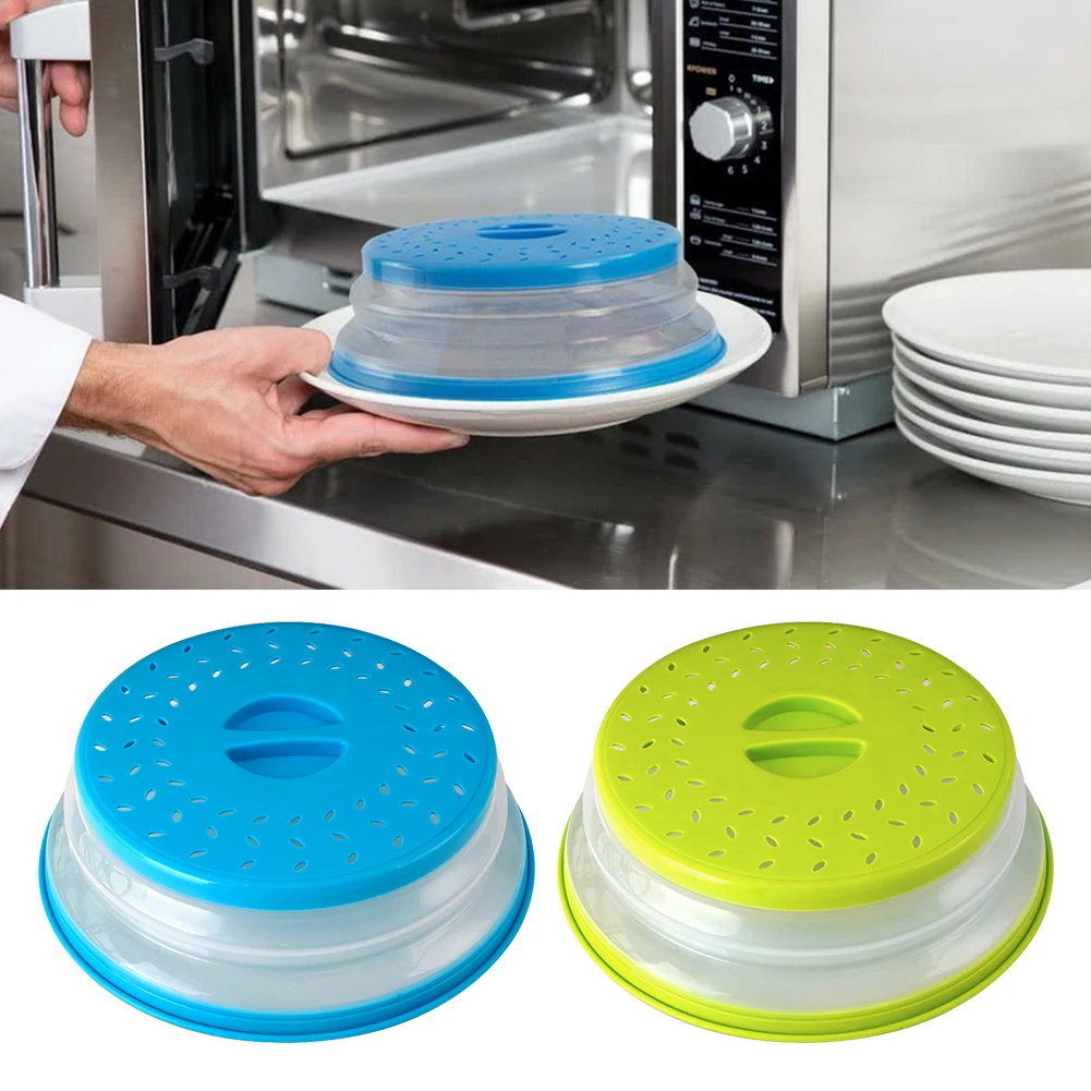 

2pcs/pack For Food Thickened Cooking Microwave Cover Multifunctional Kitchen Fruit Strainer Heat Resistant Plate Collapsible