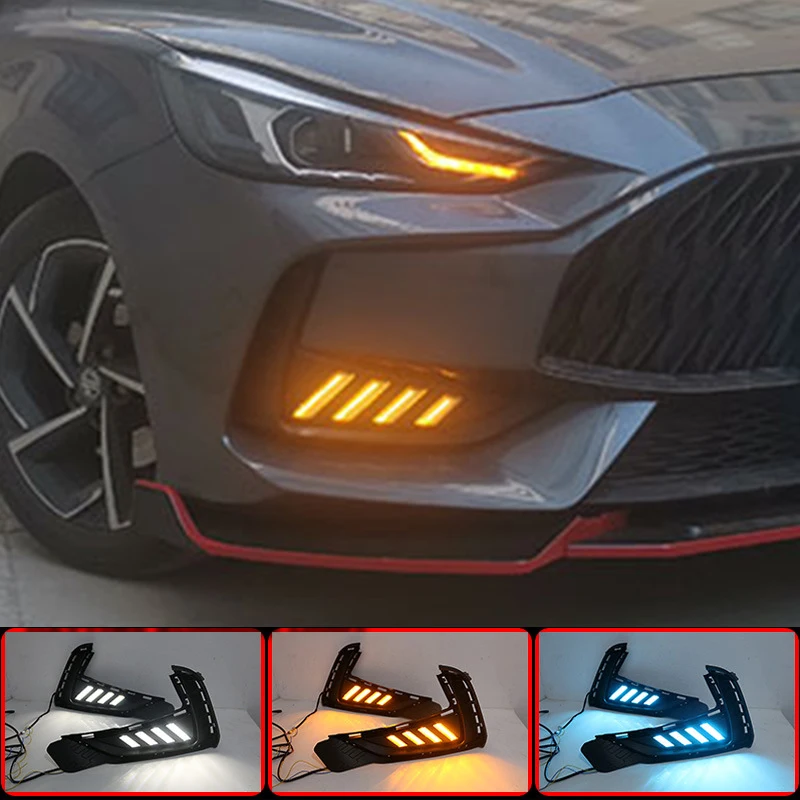 

For MG 5 2021 LED Day Lamp Fog Lamp Front Bar Flow Light Turn To Color Running Lamp