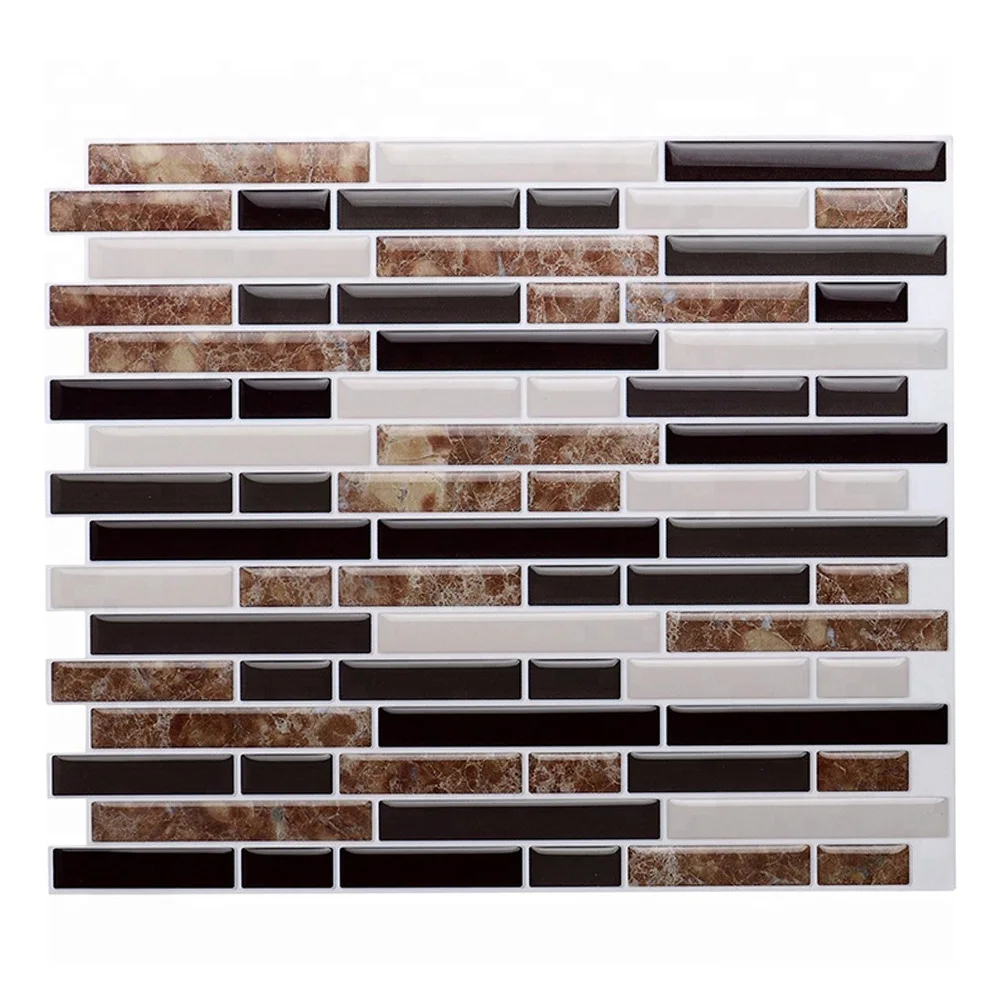 Самоклеящаяся мозаичная плитка Виниловая наклейка серого коричневого цвета с