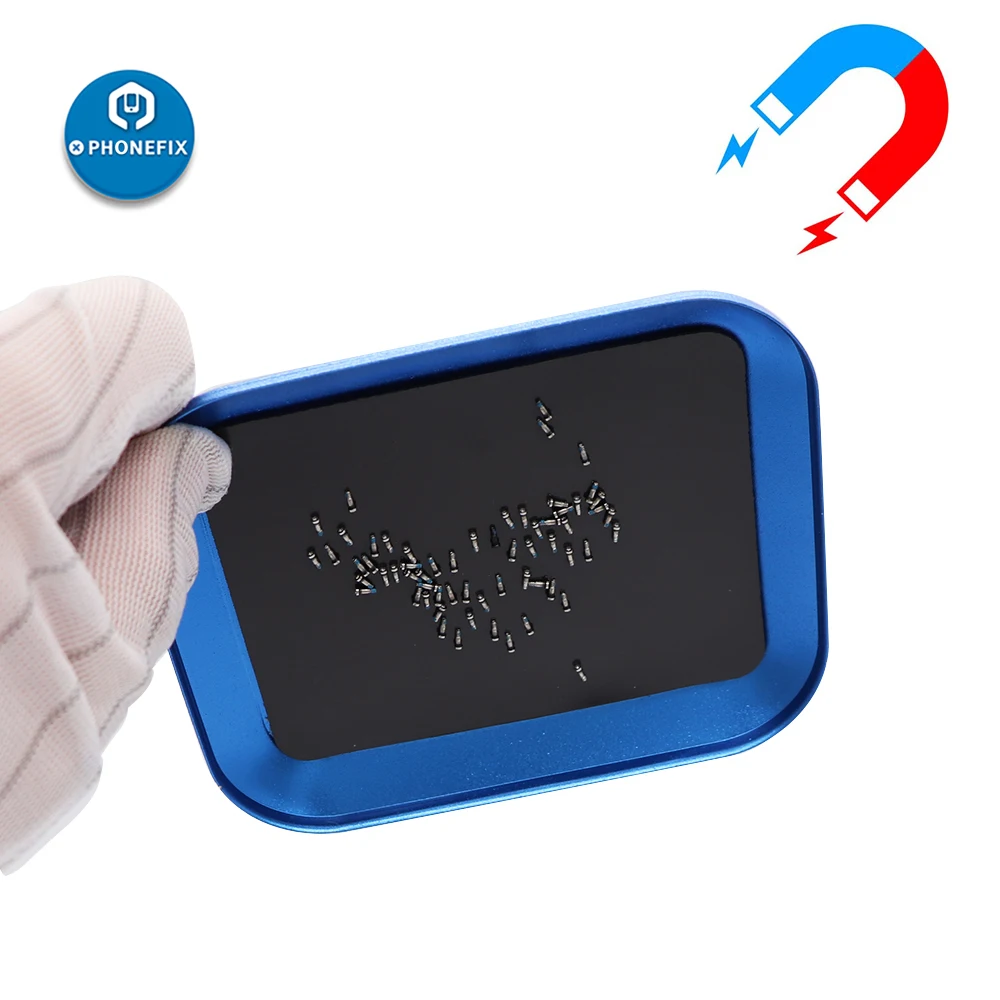 PHONEFIX алюминиевый сплав лоток для винтов металлические детали для хранения диск мини Магнитная винт пластина с магнитной накладкой для ремонта мобильного телефона