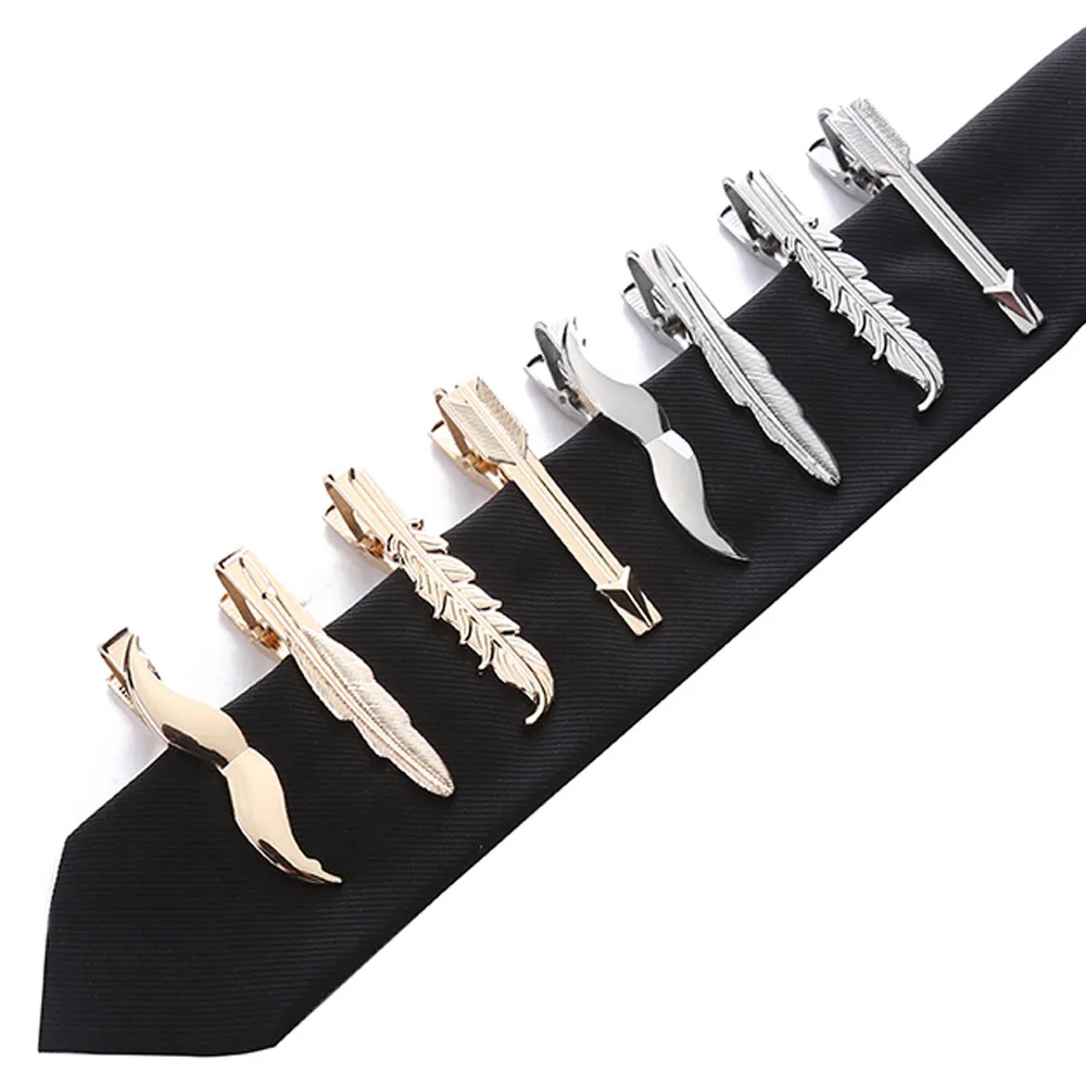 Новый простой модный стильный мужской зажим для галстука металлический