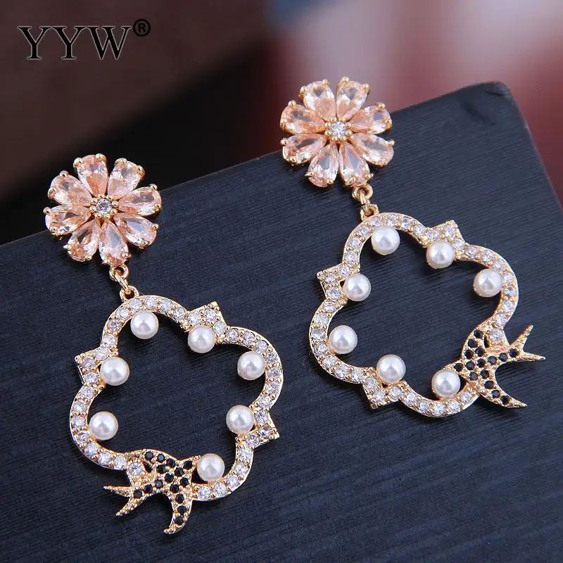 Женские Висячие серьги с имитацией жемчуга полые женские ювелирные изделия