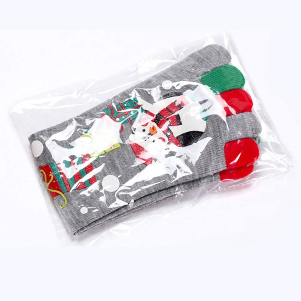 1 пара осенне зимние теплые рождественские носки с пальцами пятью новинка