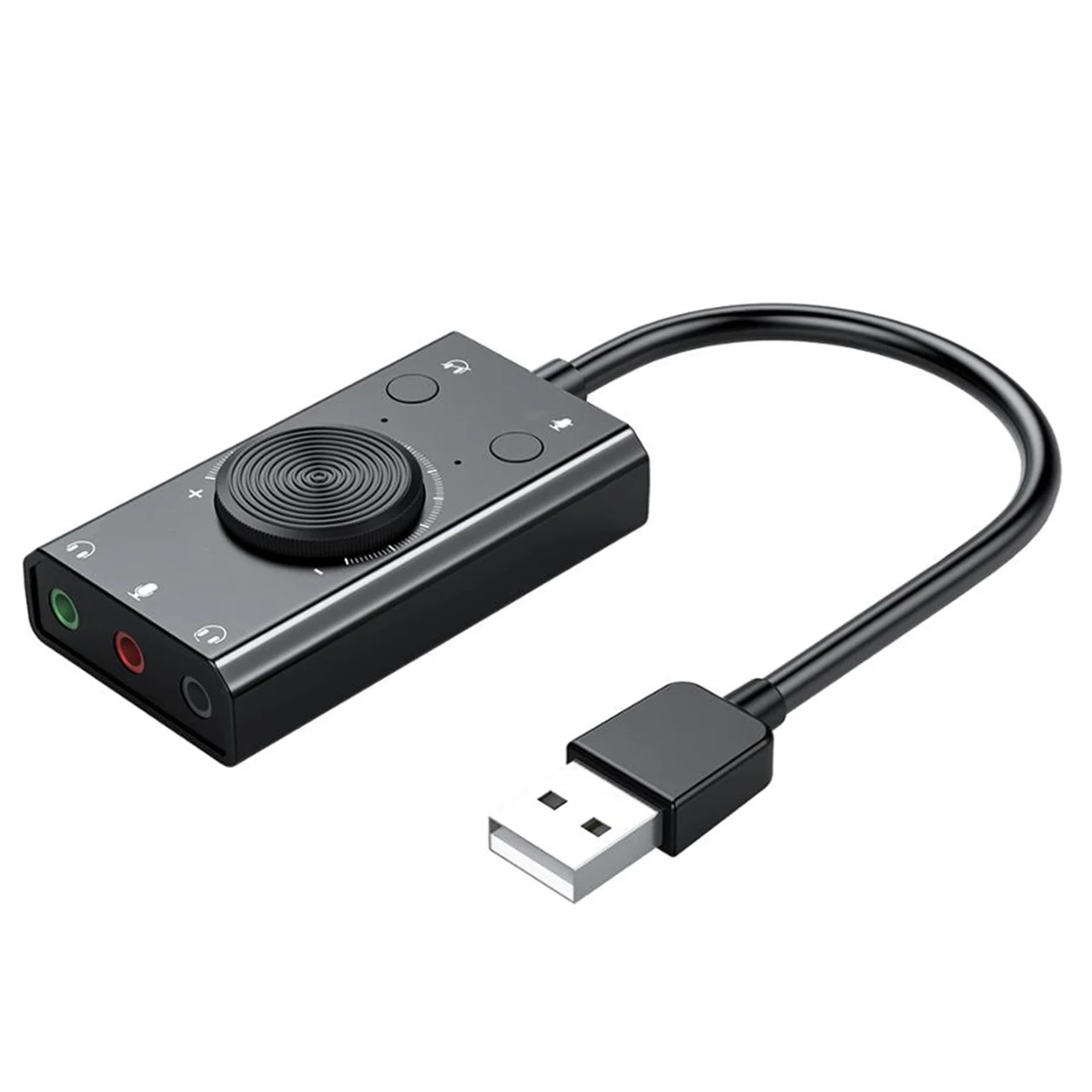 

External USB Sound Card Free Drive Audio Adapter Soundcard With Mute Switch Volume Adjustment For Computer USB 2.0 XP/VISTA/7/8