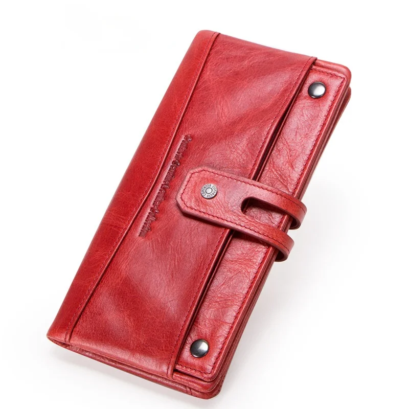 Long multifunctional ladies wallet with buckle belt to send activity card pocket clutch