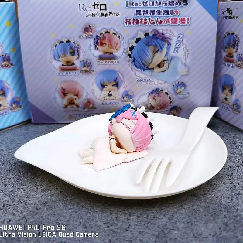 

Anime Re: Life In A Different World From Zero Sleeping Version 6pcs/set Ram Rem Mini Action PVC Figure Toys Brinquedos 4CM