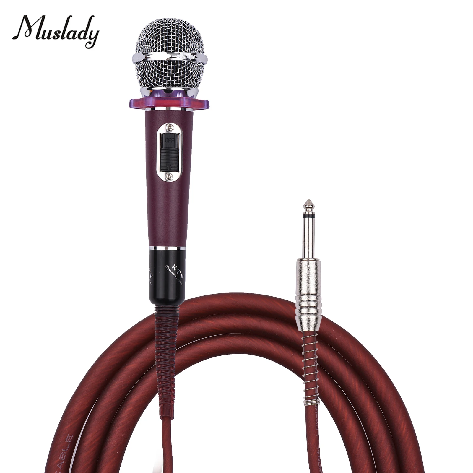 

Кардиоидный конденсаторный микрофон Muslady, проводной микрофон, кабель 4,5 м/15 футов, разъем 6,35 мм для музыки, пения, караоке, сцены
