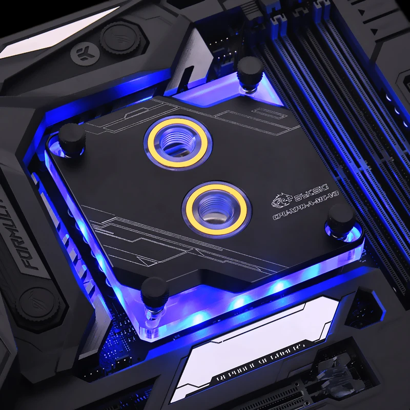 Bykski Процессор водяного охлаждения блока для Intel 1151 115x2011 2066 I7 водоблок для процессора A-RGB AURA SYNC Процессор-XPR-A-MC