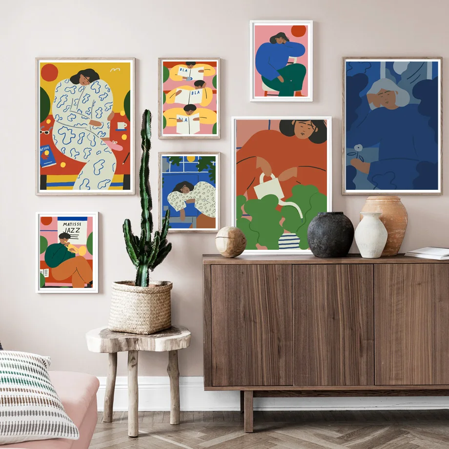 Абстрактная фигура Matisse настенная живопись на холсте скандинавский Холст Плакаты и принты винтажные настенные картины для декора гостиной