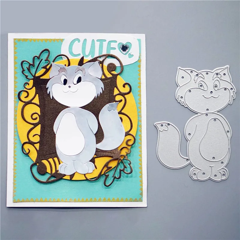 Металлические Вырубные штампы DiyArts в виде кота собаки трафареты для поделок