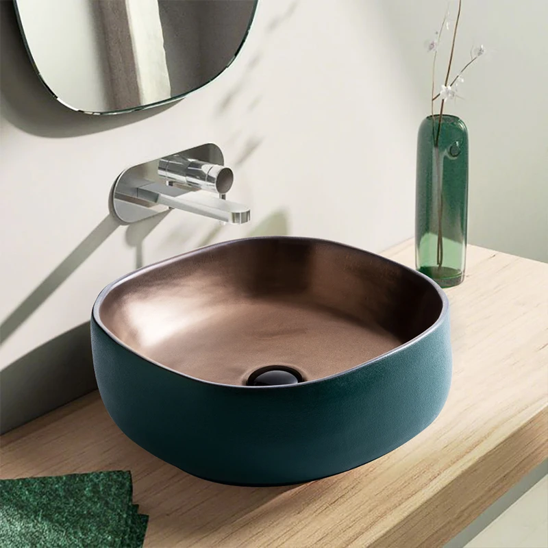Цветная Керамическая Раковина из фарфорового материала в европейском