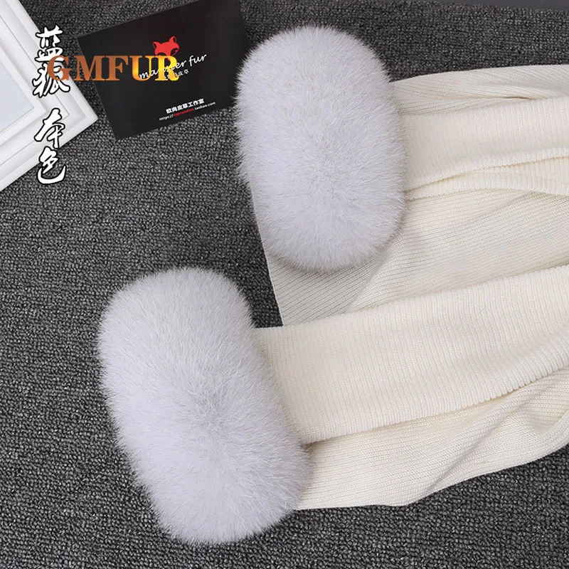

Women 100% Real Fox Fur Cuffs Winter Genuine Natural Fox Fur Sleeve Warm Fashion Arm sleeve Warmer women accessories