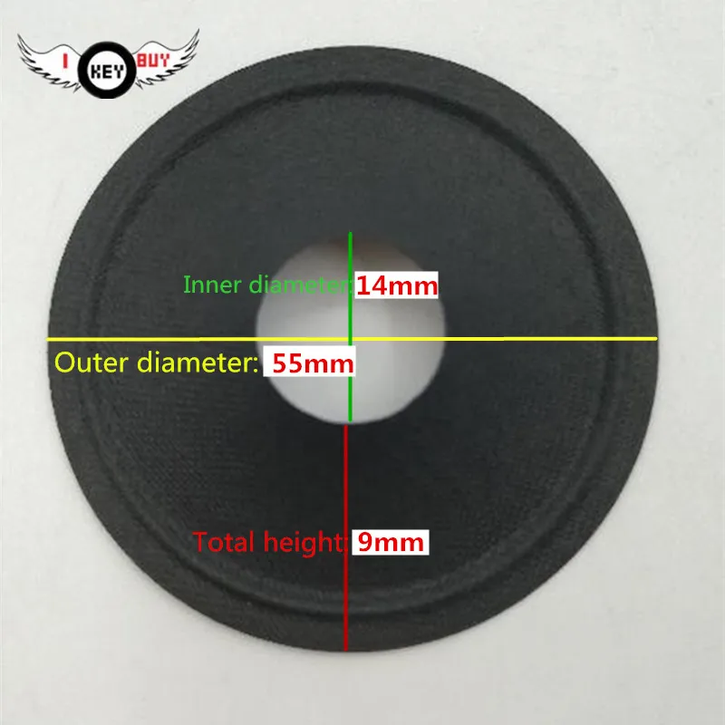 

I KEY BUY 4 Pcs/lot 2 Inch Speaker Paper Cone Tweeter Cones 55 MM 14 MM Core H: 9mm DIY Speakers Repair Accessories Black