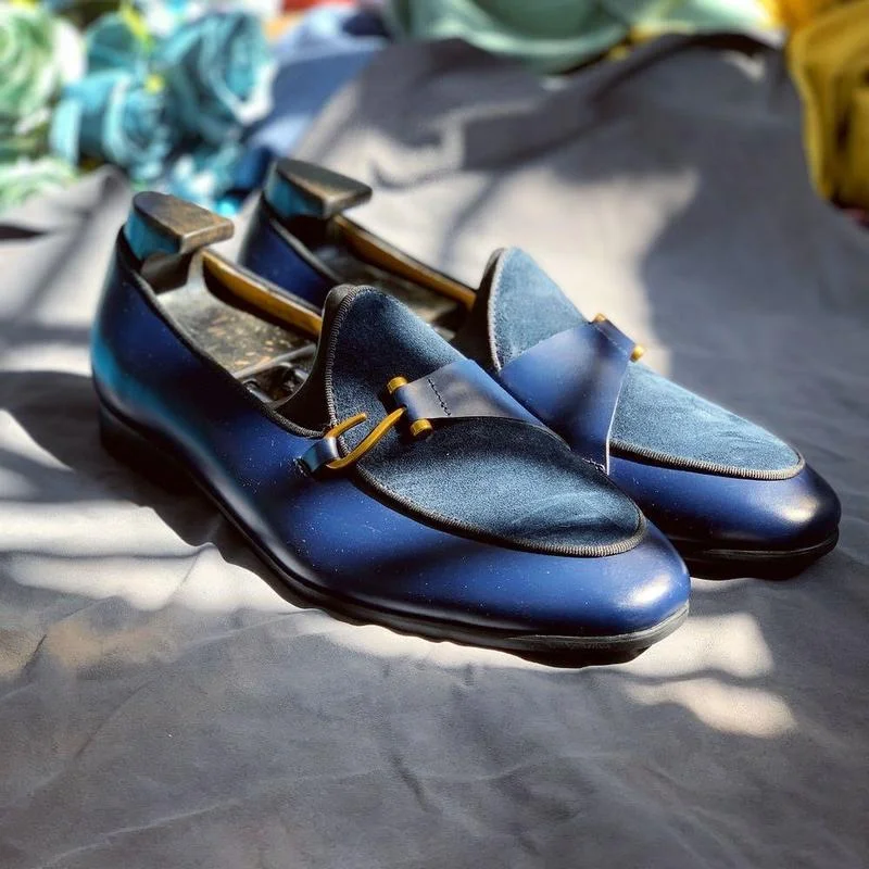 

Men's Shoes High Quality Faux Suede Leather Slip-on Fashion Casual Dress Shoes Personality All Match Zapatos De Hombre HA026