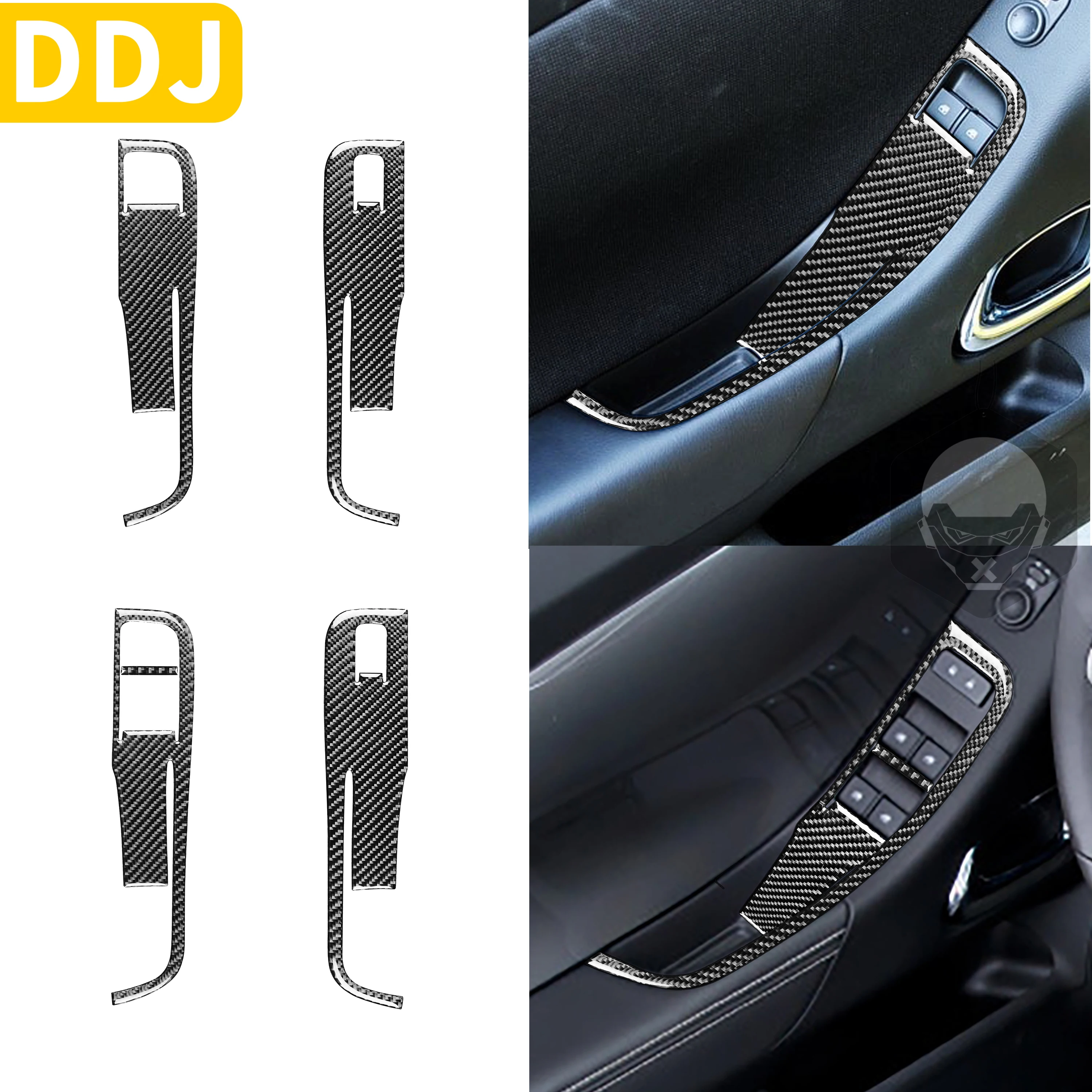 

For Chevrolet Camaro 2010 2011 ZL1 Carbon Fiber Car Door Window Control Switch Panel Frame Trim Cover Sticker Modified Interior