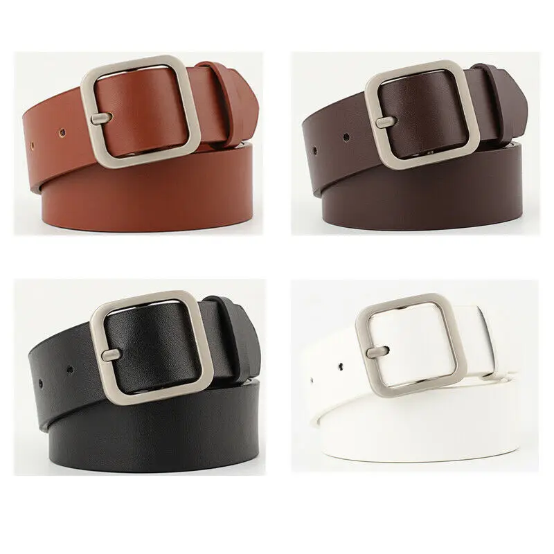 Hirigin Women Casual Belt Fashion Smooth Buckle Brand PU Leather For Girl Business Waistband Belts Woman | Аксессуары для одежды