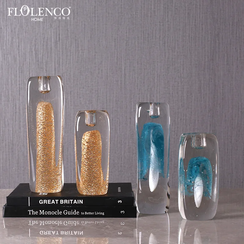

Modern simple handmade glass candlestick decoration fashion Nordic living room model room home soft decoration crafts ornaments
