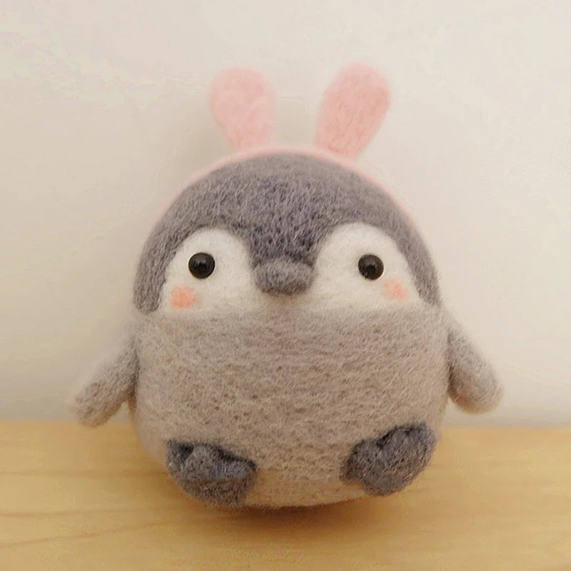 Мультяшный Пингвин кролик ручной работы валяние необработанный творческий