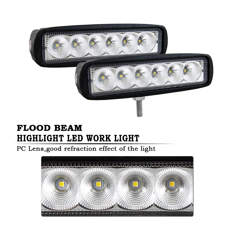 Auxting 10X 18W Spot light Flood Lamp Driving Fog LED Work Light Bar Offroad Car for Jeep SUV 4WD led beams 12V | Автомобили и