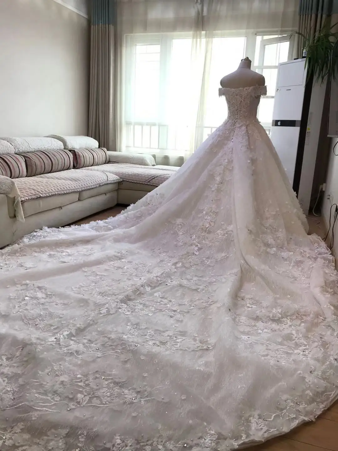 Лидер продаж; Robe De Mariee; платье с открытыми плечами; Милая Аппликация; 3d цветы; бальное платье принцессы; свадебные платья