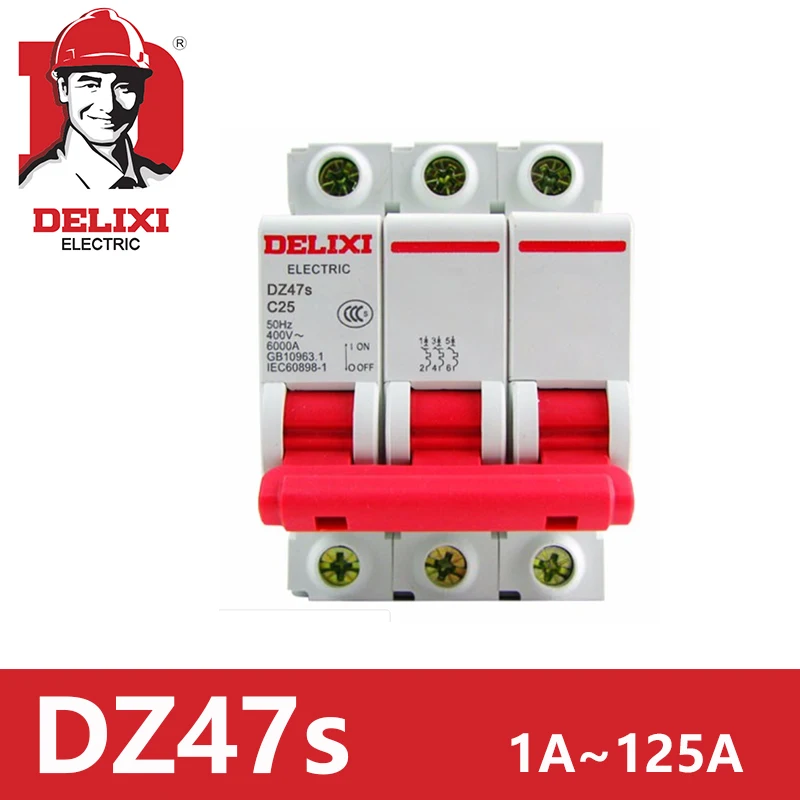 2P RCBO RCD схемы автоматический воздушный выключатель DZ47S DELIXI MCB 2 полюса C завивки 1A 3A