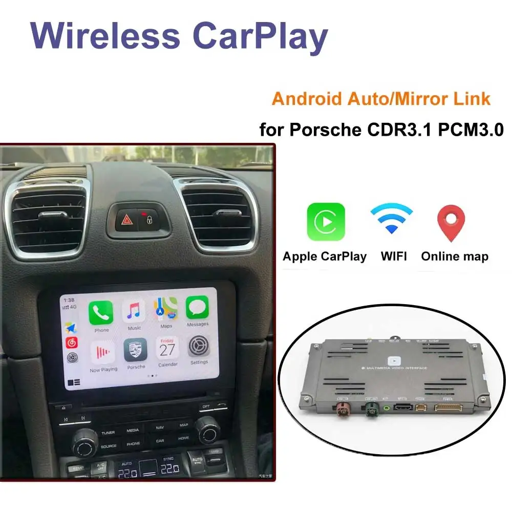 

Автомобильное зеркало на платформе Android для Porsche PCM3.0 PCM 3,0 CDR3.1 CDR 3,1 Panamera Boxster Cayman Cayenne беспроводной Apple Carplay