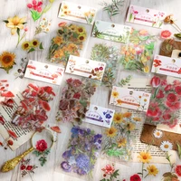40 pcs plant flower stickers aesthetic decorative scrapbook collage material diary planner sticker scrapbooking accessories