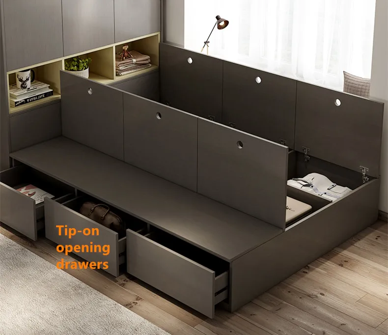 Горячая Распродажа детская кровать деревянная мебель с гардеробом для мальчиков