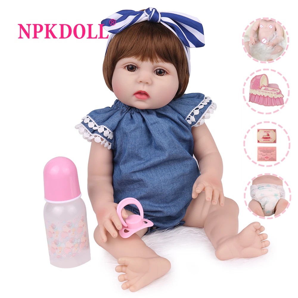 Кукла реборн NPKDOLL 18 дюймов полностью виниловые реалистичные игрушки для детей