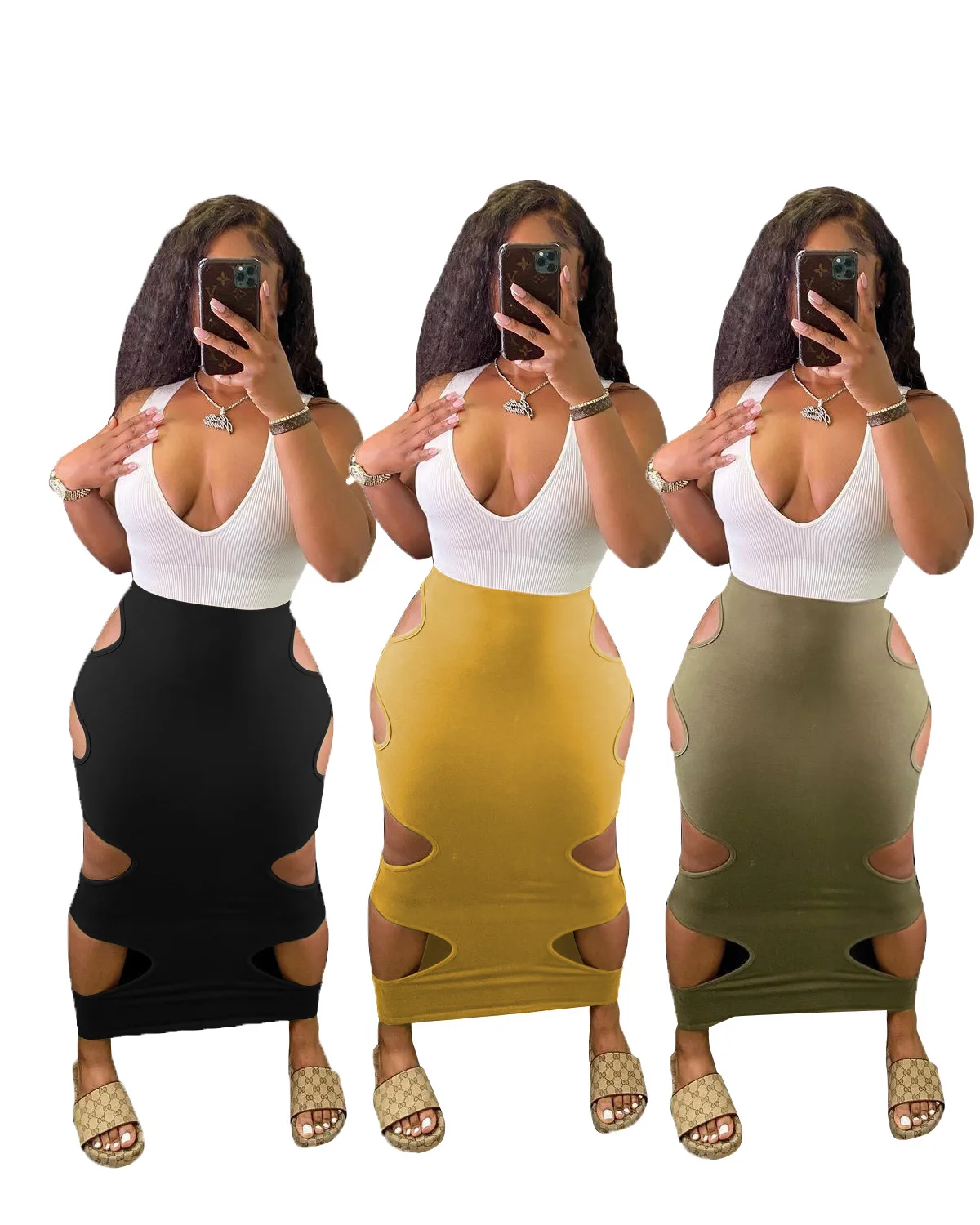 

2021 Spring/summer New Fashion Women's Fashion Sexy Hole Dresses