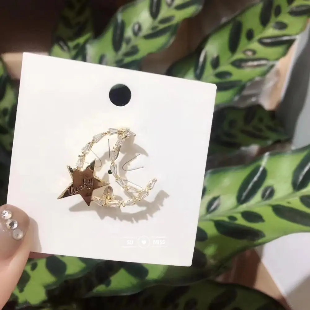 

Free Shipping New Christmas Moon Star with Lucky words Brooches Pin Fashion Women And Men Brooch Party Jewelry Kids Gift