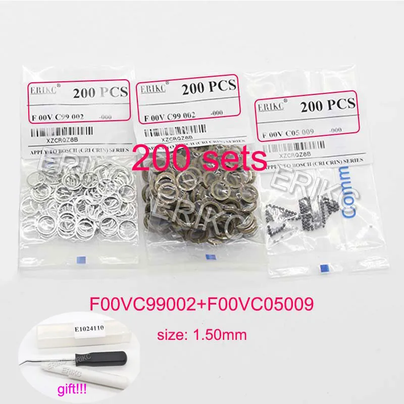 ERIKC 200 шт. комплект для ремонта топливных форсунок оптом F00vc99002 F00vc05001 F00vc05009 F00vc05008