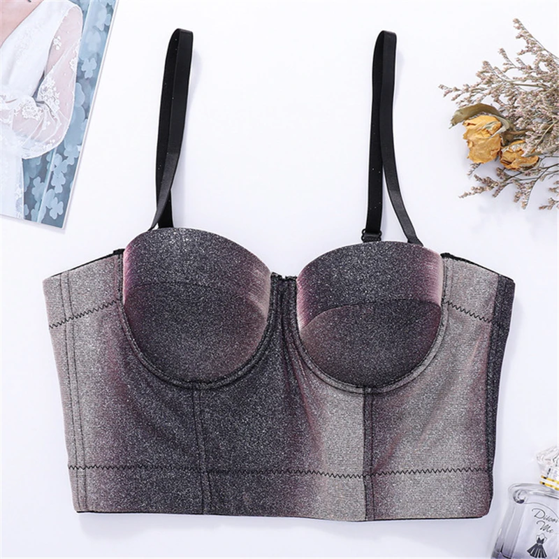 2021 Bling bling новый модный сетчатый бюстгальтер пуш ап Bralet для женщин корсет бюстье