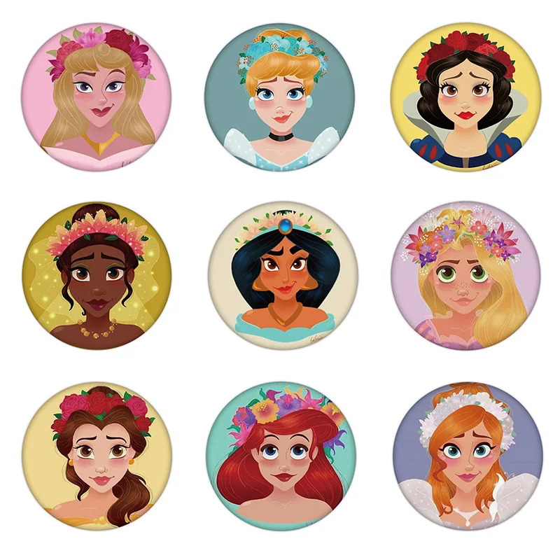 1 шт. горячая Распродажа значок модная брошь Анна Жасмин Тиана Рапунцель в форме
