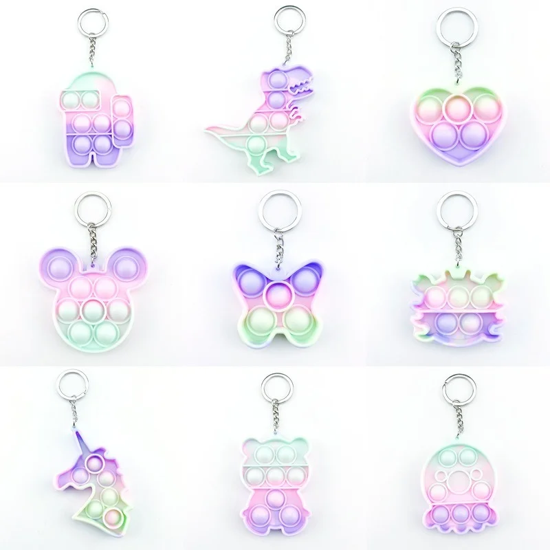 

Fidget Toys Ice Cream Mini Push Pop Bubble Sensory Toys Keychain Autism Stress Reliever For Adult Kids Funny Gifts