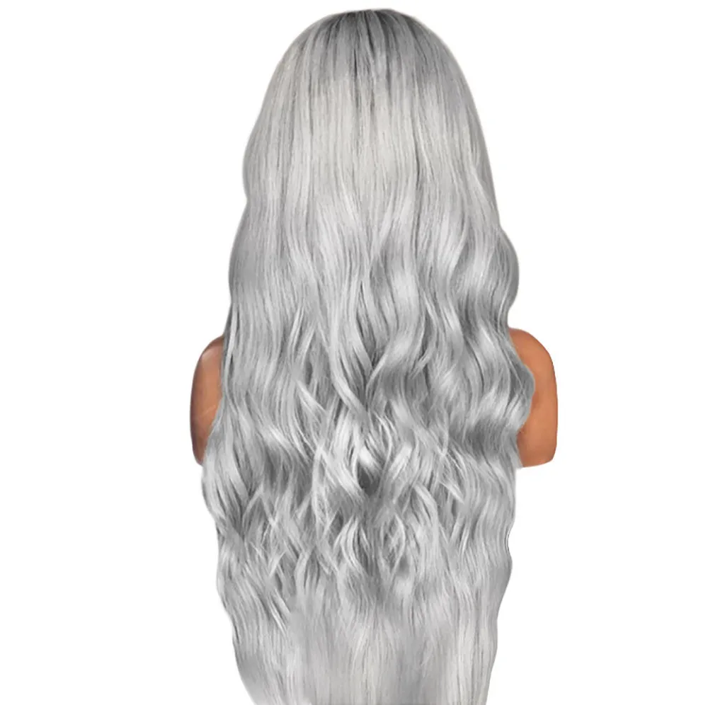 

Beauty Wig Curly Natural Looking Hair Sexy Gradient Black Party Cosplay Blonde Wigs Long Mixed Colors Synthetic Lace Front Wig