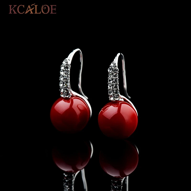 KCALOE Красные Серьги Ювелирные Изделия Модные Женские Висячие Серёжки Из Имитации