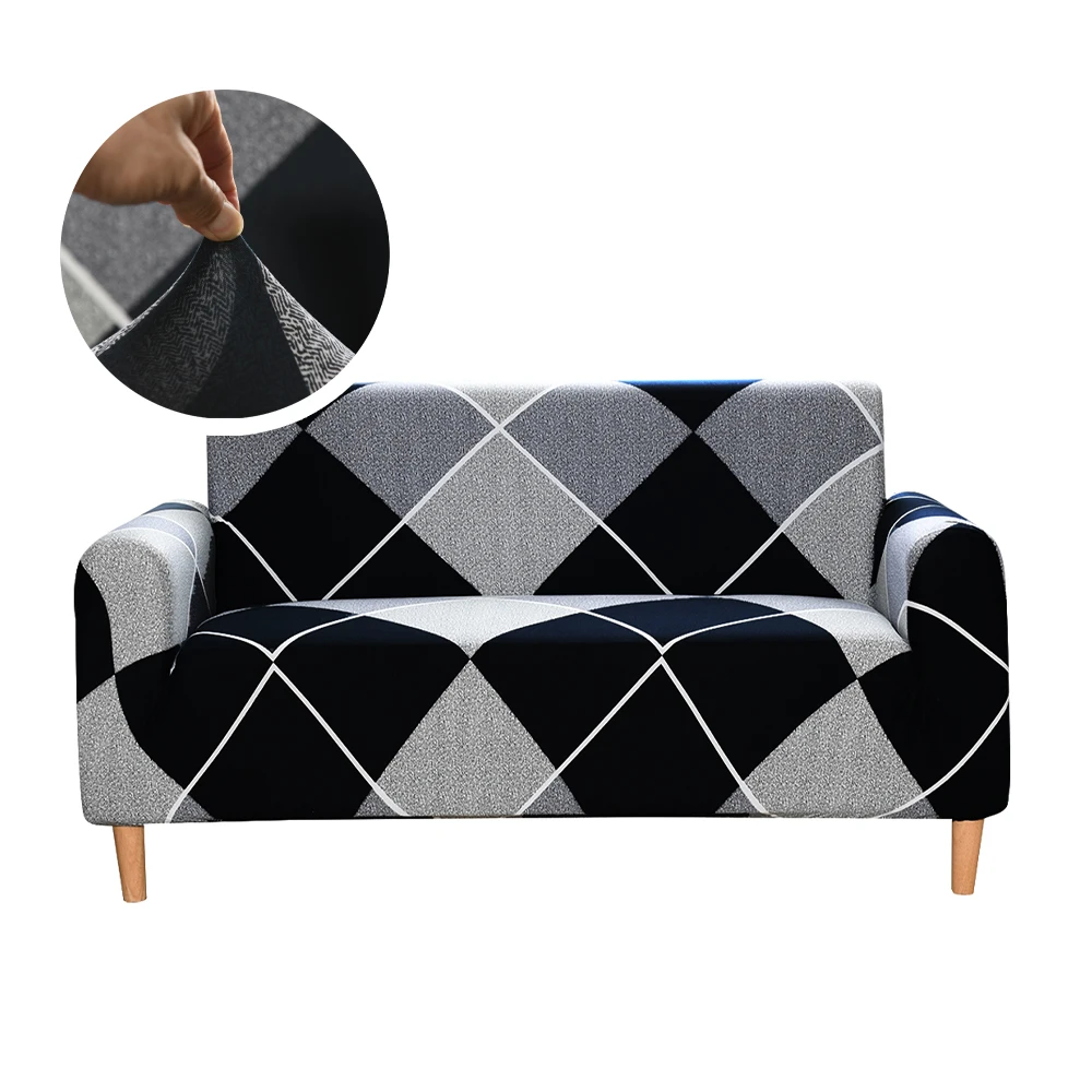 YANYANGTIAN  Plaid Sofa Cover Elastic Sofa Covers for Living Room Printed Couch Cover Sectional Sofa Cover Stretch Slipcover
