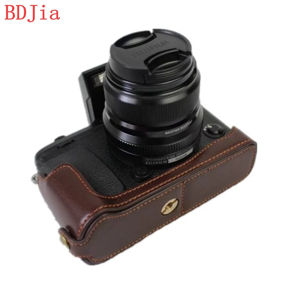 Натуральная Воловья кожа корпуса для половины камеры база Fujifilm XE3 X E3 с отверстием