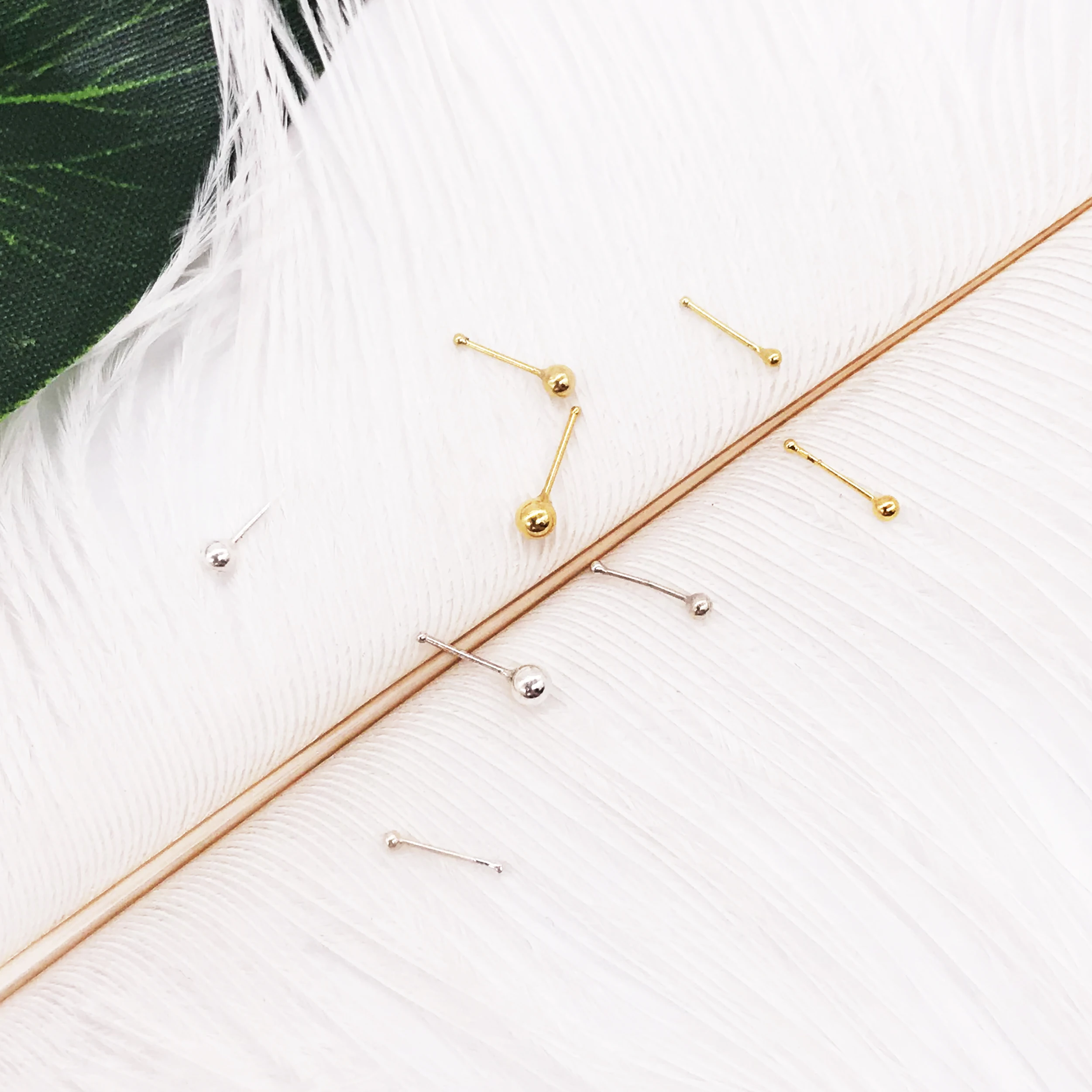 Женское кольцо для носа из серебра 925 пробы с круглым пирсингом|Украшения волос