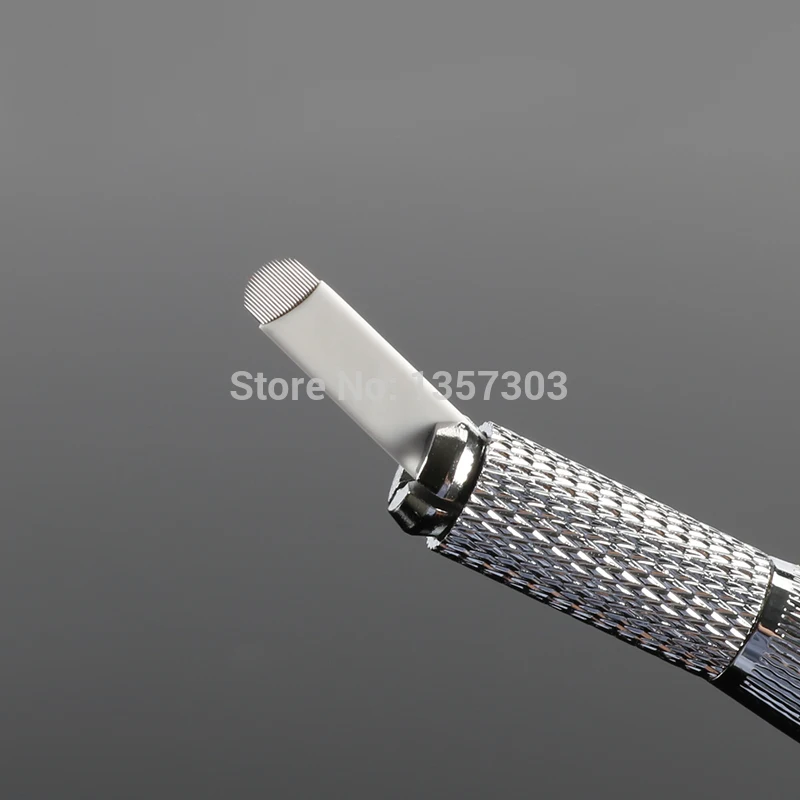 Dia 0.2mm 500pcs/box 21-pin U Shape Tattoo Eyebrow Needle Manual Blade 3D Embroidery White Microblading blades-B0 | Красота и