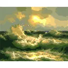 SELILALI картина по номерам Наборы для взрослых ручной работы, с рисунком в виде морских волн пейзаж живопись маслом по номерам сделай сам в рамке акриловая краска на канва