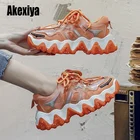 Женские кроссовки на массивной платформе, Вулканизированная подошва, дизайнерская повседневная обувь для тенниса и бега, большие размеры 36-42, u039