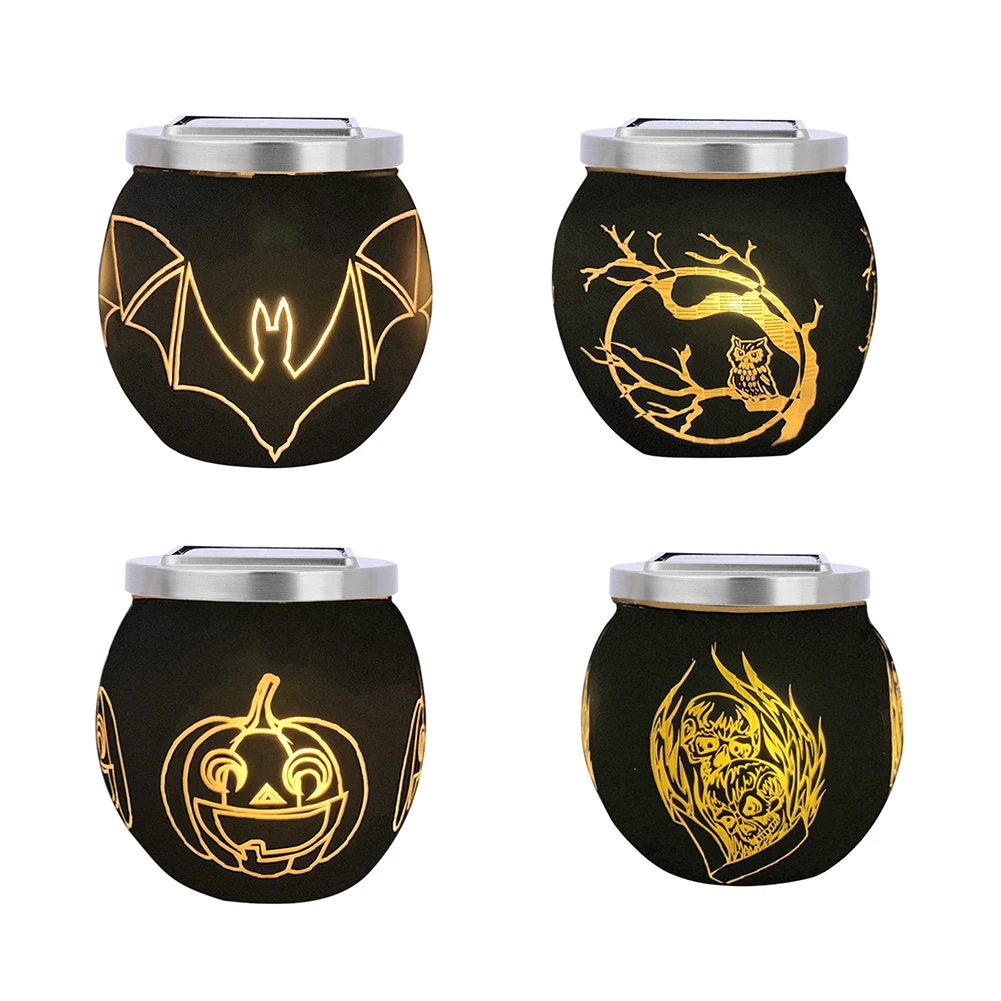 

10LED Holiday Lighting Lamps Decor Outdoor Solar Halloween Bat Owl Pumpkin Skull Festival Decoration Lighting Lamp