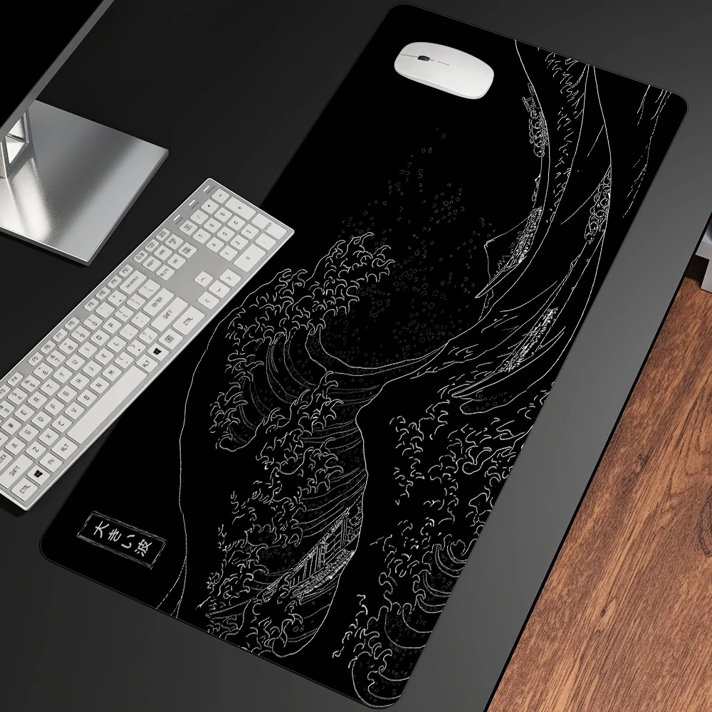 great wave off art large size mouse pad natural rubber pc computer gaming mousepad desk mat locking edge for cs go lol free global shipping