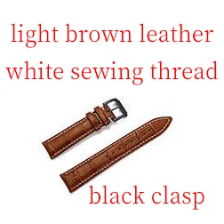 L brown white black Высокое Качество ремешок для часов из натуральной кожи набор пистонов с заклепками ящик для инструментов/12/13/14/15/16/17/18/19/20/21/22/23/24 мм наконечник Ширина ремешок для часов - Цвет ремешка: L brown white black
