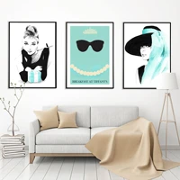 breakfast at tiffanys nordic poster audrey hepburn canvas painting wall art pictures for living room modern decorative prins