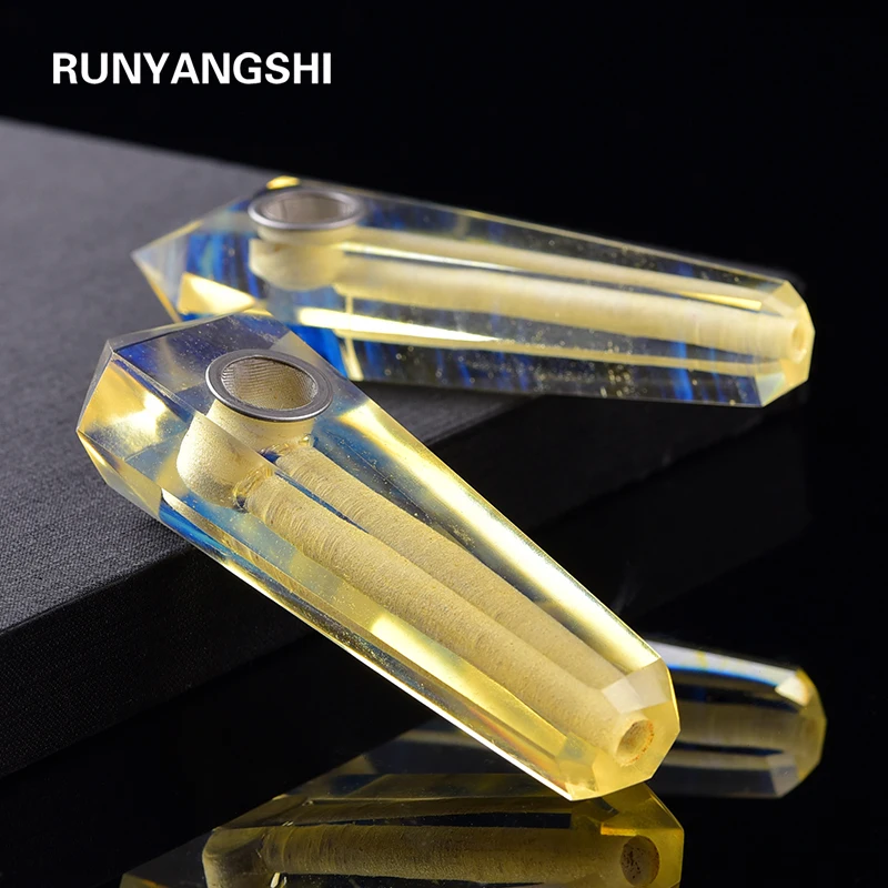 

Runyangshi, 1 шт., оптовая продажа, натуральный желтый плавильный кварцевый кристалл, курительная трубка + ситечко, кварцевый камень, лечебная пал...
