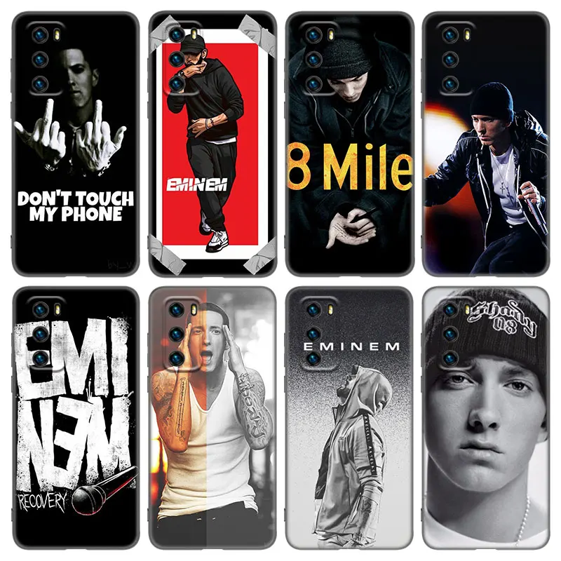 Чехол Rapper Eminem для Huawei P20 P30 P40 P50 Pro P8 P9 P10 Lite 2017 P Smart Z S 2020 2021 2018 2019 черный чехол - купить