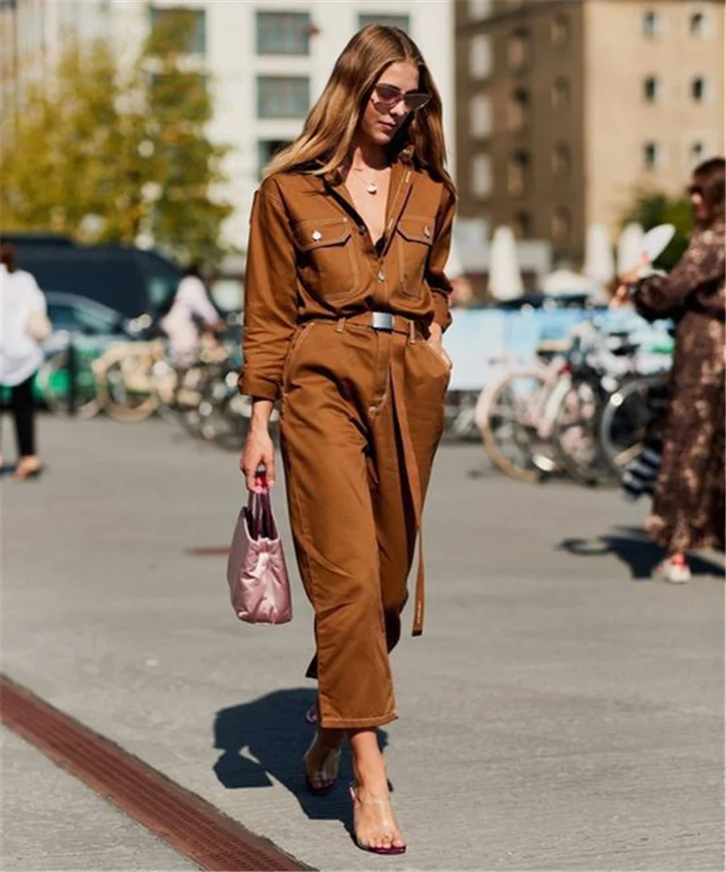 Женский комбинезон с длинным рукавом повседневный камуфляжный в стиле Харадзюку